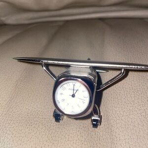 Limited Edition Fossil Airplane 54 Desk Clock Original Battery Good Condition